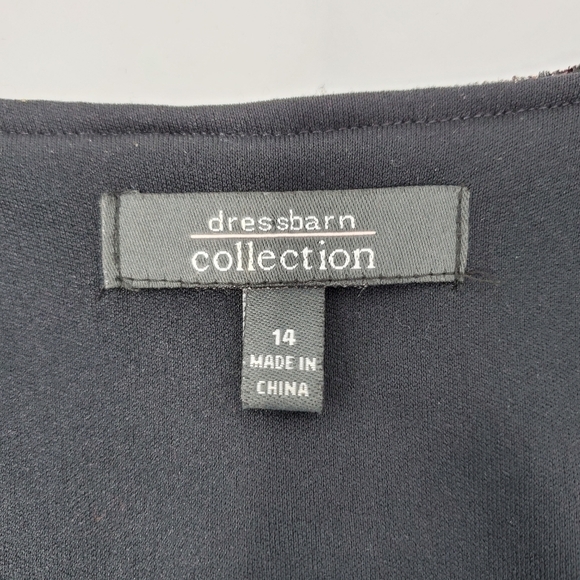 DRESS BARN COLLECTION BLACK VELVETEEN JACKET BLAZER RED GLITTER SPARKLE WOMEN 14 - Picture 7 of 14